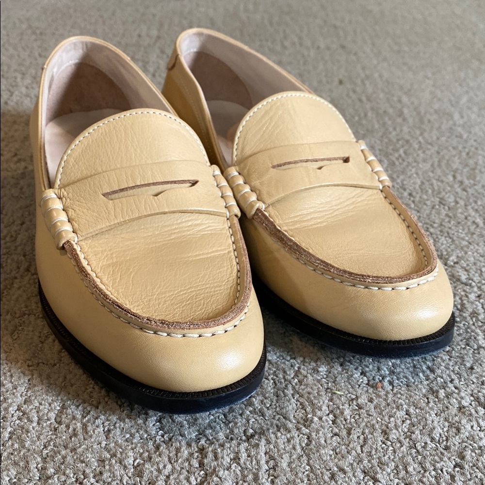 KOIO Cream Penny Loafers Smooth Leather Flats